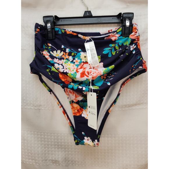 Cupshe Womens Size Small High Waisted Floral Bikini Bottom NWT - Picture 1 of 5